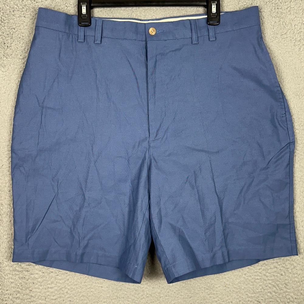 Turnbury Shorts Mens 38 Khaki Chino Blue Flat Front Pockets Casual Outdoor EUC